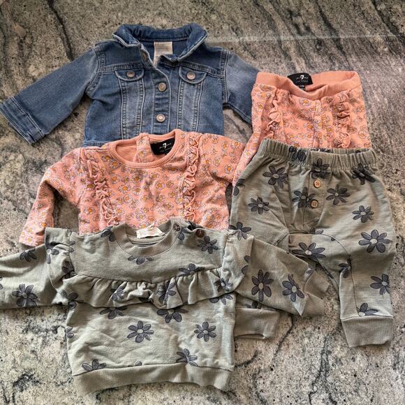 7 For All Mankind Other - Baby Girl Clothes Bundle 3-6 months sets 7 FAMK denim jacket jessica simpson